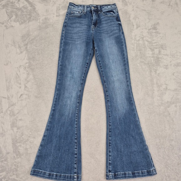 Bailey Made Denim - Bailey Made 1 (23) Women Medium Wash High Rise Flare Bell Bottom Jeans BMP1356F